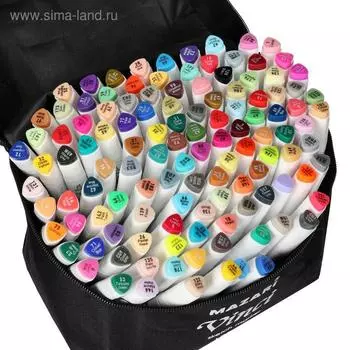 Маркеры для скетчинга двусторонние Mazari Vinci, 120 цветов