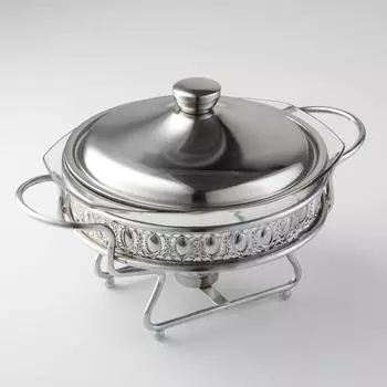 Мармит из жаропрочного стекла, 2 л, 33,52321,5 см, с крышкой, на подставке с подогревом