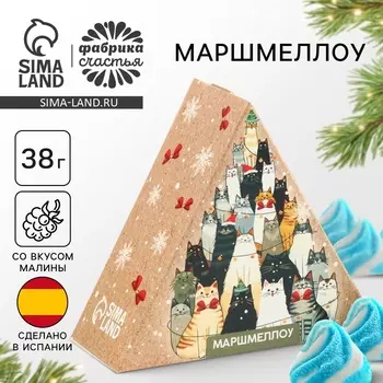 Маршмеллоу «Котики», со вкусом малины, 38 г