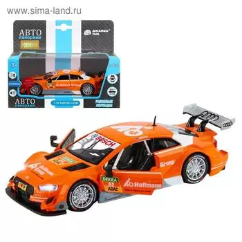 Машина металлическая Audi RS 5 DTM 1:32, инерция, световые и звуковые эффекты, открываются двери, цвет оранжевый
