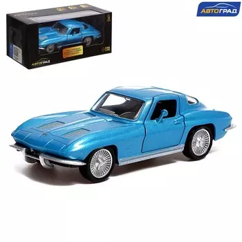 Машина металлическая CHEVROLET CORVETTE, 1:32, открываются двери, инерция, цвет голубой