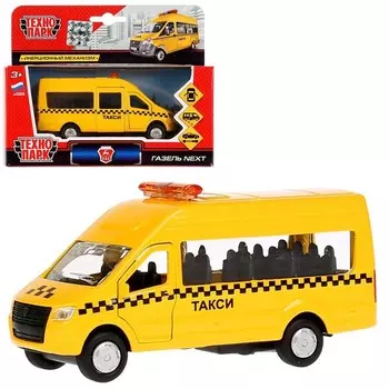 Машина металлическая ГАЗ Газель NEXT такси, 12 см, открывающиеся двери, инерция