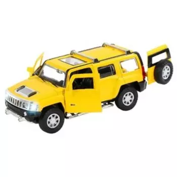 Машина металлическая Hummer H3 1:32 цвет жёлтый инерция, световые и звуковые эффекты, открываются двери