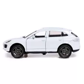 Машинка металлическая «Каен», инерция, 1:32, открываются двери, световые и звуковые эффекты, цвет белый