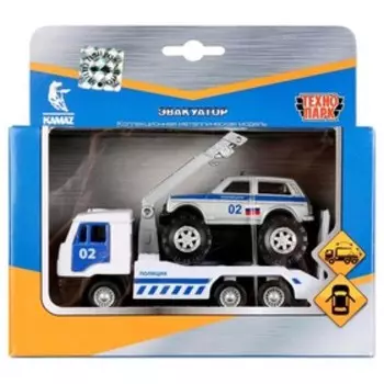 Машина металлическая «Камаз Эвакуатор и Лада» 12 см, 7,5 см