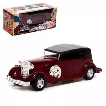 Машина металлическая «Классическая», инерция, открываются двери, 1:32, цвет бордовый