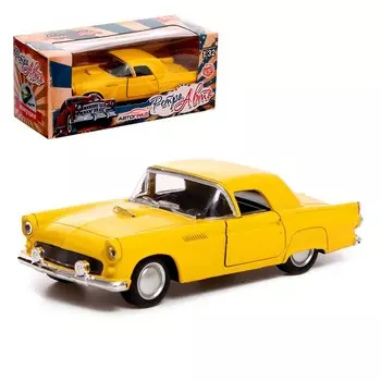 Машина металлическая «Классика», инерционная, открываются двери, 1:32, цвет жёлтый