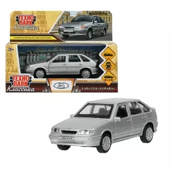Машина металлическая LADA-2114, ретро - модель «Самара», открываются двери, багажник, инерция, 12 см, серебристый