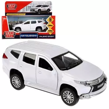 Машина металлическая Mitsubishi Pajero Sport, цвет белый, 12 см, инерция, открываются двери