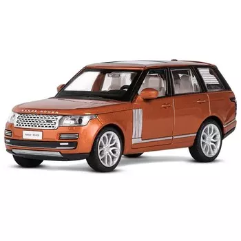 Машина металлическая Range Rover 2013, 1:34, свет, звук, инерция, открываются двери, капот, багажник, цвет оранжевый