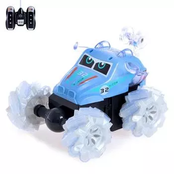 Машина-перевёртыш радиоуправляемая «Трюкач», работает от батареек, световые эффекты, МИКС