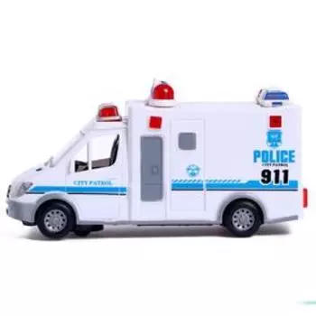 Машина «Полиция», открываются двери, световые и звуковые эффекты, работает от батареек