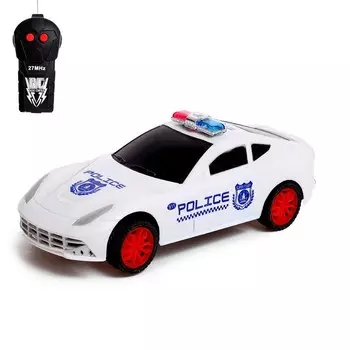 Машинка на пульте управления «Гоночный патруль», радиоуправление, работает от батареек, световые эффекты, МИКС