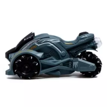 Машинка на пульте управления MotoPRO, эффект дыма, свет, работает от аккумулятора, цвет серый