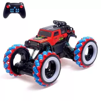 Машина радиоуправляемая «Пультовод», 4WD полный привод, подсветка, работает от аккумулятора, красный