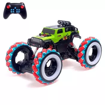 Машина радиоуправляемая «Пультовод», 4WD полный привод, подсветка, работает от аккумулятора, зелёный