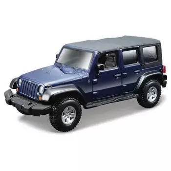 Машинка Bburago Jeep Wrangler Unlimited Rubicon, Die-Cast, 1:32, цвет синий