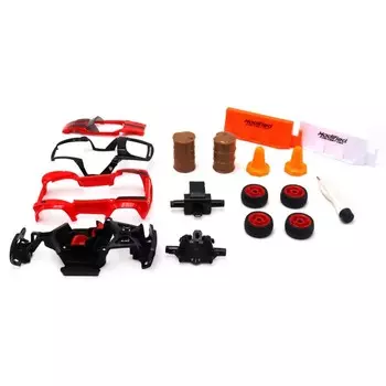 Машинка DIY Funky Toys, металлическая, с аксессуарами, красного цвета, 13 см