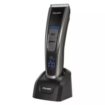Машинка для стрижки Pioneer HC05R, АКБ, 2 скорости, 4-30 мм, чёрно-серебристая