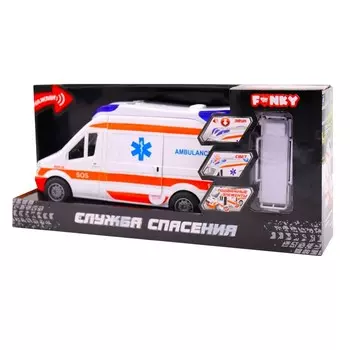 Машинка фрикционная Funky Toys «Скорая помощь», 26 см