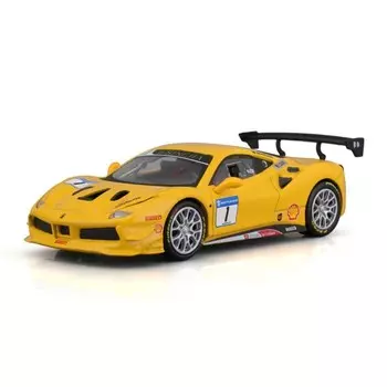 Машинка гоночная Bburago Ferrari 488 Challenge 2017, Die-Cast, 1:43, цвет жёлтый