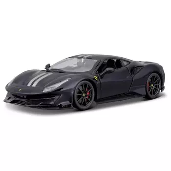 Машинка гоночная Bburago Ferrari 488 Pista, Die-Cast, 1:24, цвет тёмно-синий с принтом