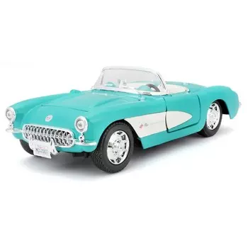 Машинка Maisto Die-Cast 1957 Chevrolet Corvette, открывающиеся двери, 1:24, цвет бирюзовый