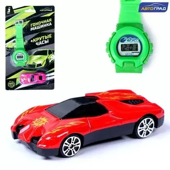 Машинка с часами, гонки, МИКС