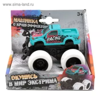 Машинка с краш-эффектом Funky Toys 4х4,пул бэк, цвет голубой