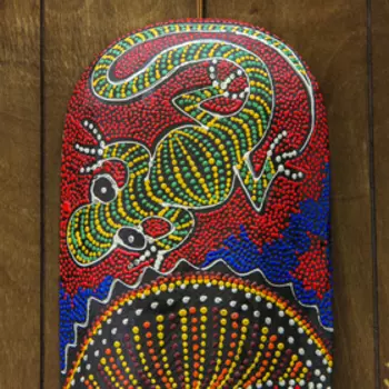 Маска "Абориген ящерица" дерево 3х12х50 см