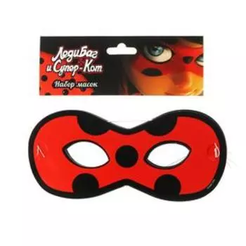 Маска бумажная «Леди Баг и Супер-Кот», 6 шт., цвет красный