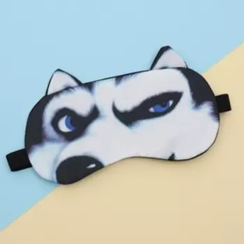 Маска для сна «Волк», 19 × 11 см, резинка одинарная, разноцветная