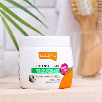 Маска для выпрямления и завивки волос, восстанавливающая Lolane с кератином, 200 г