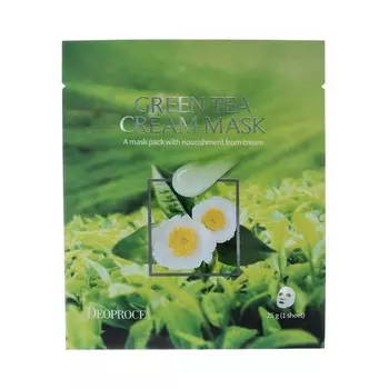 Маска кремовая на тканевой основе DEOPROCE GREEN TEA MASK