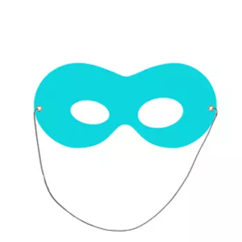 Маска на резинке, картон, цвет бирюзовый