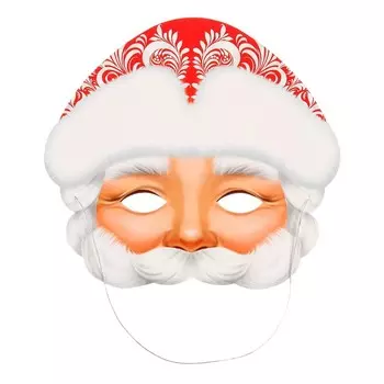Маска новогодняя "Дед Мороз" глиттер, 24,7х22,6 см
