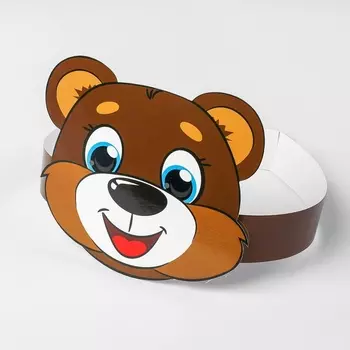 Маска - ободок карнавальная «Мишка», картон