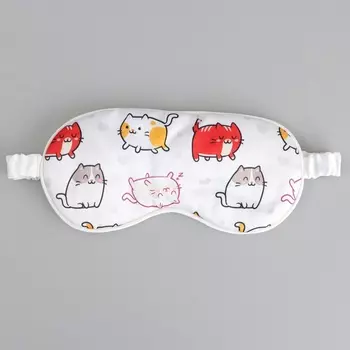 Маска для сна «Котички», 20 х 9 см, белая