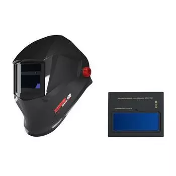 Маска сварочная "Парма" ПРАКТИК-100, 90х35 мм, DIN4/11, наголовник, солн. батарея