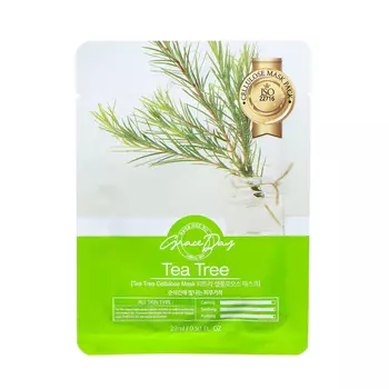 Маска тканевая маска для лица Grace Day с зелёным чаем, 27 мл