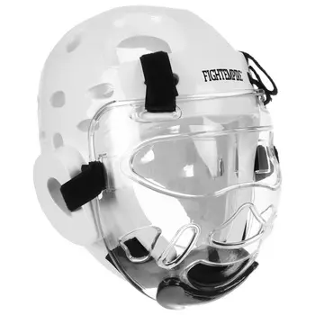 Маска защитная на шлем для Тхэквондо FIGHT EMPIRE, на липучках, размер L/XL, прозрачная