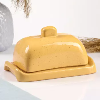 Маслёнка Борисовская керамика «Каракум», 81710 см, жёлтая