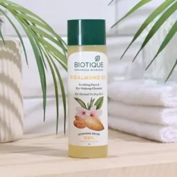 Масло для снятия макияжа "Biotique", миндальное масло, 120 мл