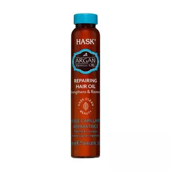 Масло для восстановления и придания блеска волосам HASK, с экстрактом арганы, 18 мл