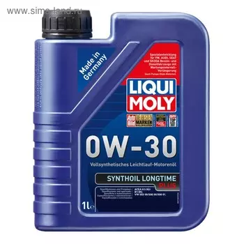 Масло моторное LiquiMoly 0W-30 Syntohoil Longtime Plus синт., А5/В5, 1 л