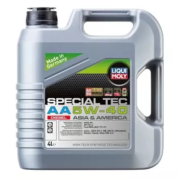 Масло моторное LiquiMoly Special Tec AA Diesel 5W-40 CK-4 E9, НС-синтетическое, 4 л