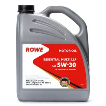 Масло моторное Rowe 5/30 Essential Multi LLP C3, SM/CF BMW Longlife-04, синтетическое, 4 л