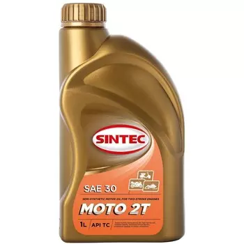 Масло моторное Sintec Мото 2T, красное, полусинтетическое, 1 л