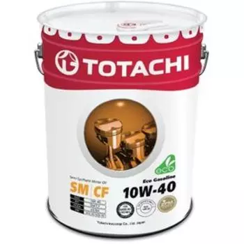 Масло моторное Totachi Eco Gasoline, SN/CF 10W-40, полусинтетическое, 20 л