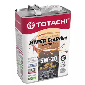 Масло моторное Totachi HYPER Ecodrive Fully 5W-20, SP/RC/GF-6A, синтетическое, 4 л